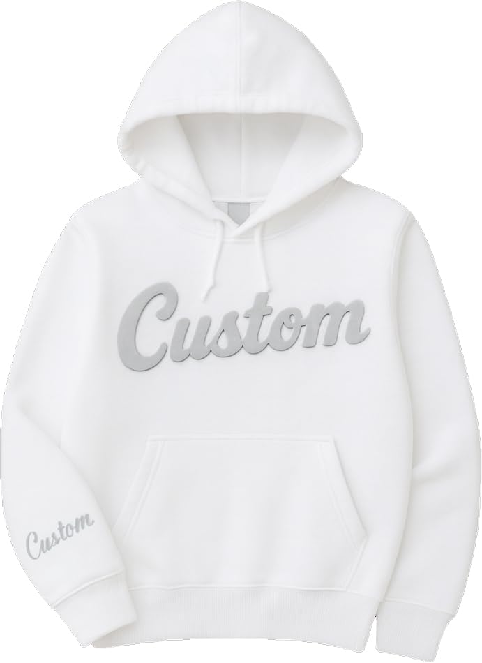 World and Space Custom Puff Print Hoodie, Personalized Sweatshirt 3D Raised Text Hoodie, Embossed Lettering Gift, Text