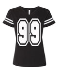 Custom Women's Football V-Neck Jersey T-Shirt, Fine Jersey Material
