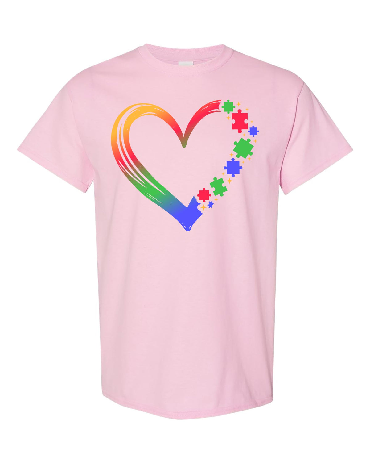 World and Space Autism Awareness Heart Mom T-Shirt, Puzzle Design Support Tee Shirt