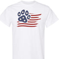 4th of July Dog Shirt for Men and Women, Patriotic American Flag Paw Print Tee