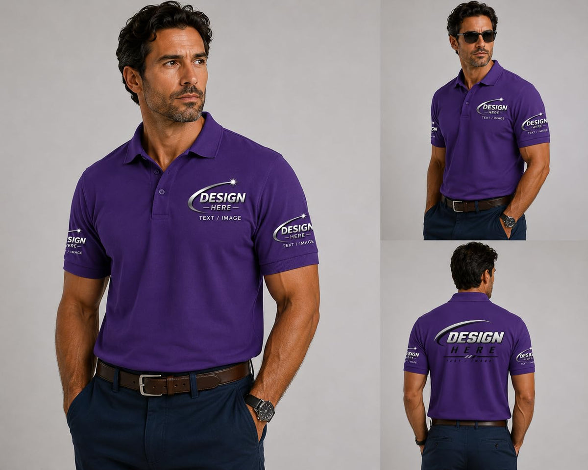 World and Space Custom Polo Shirts for Men with Logo or Text