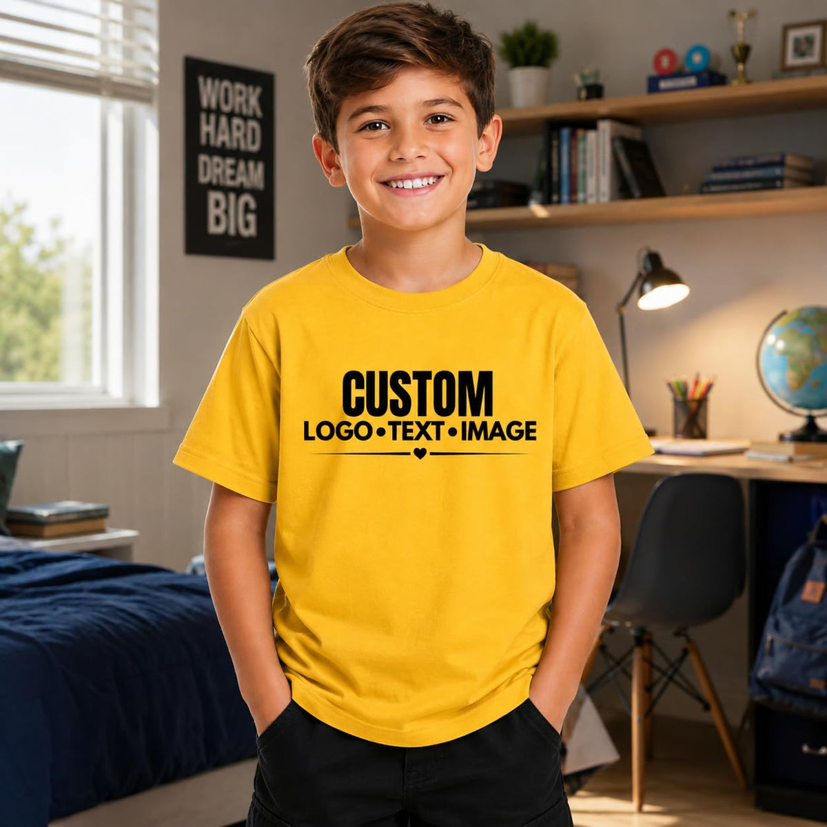 World and Space Custom Youth T-Shirt Personalized Kids Shirt