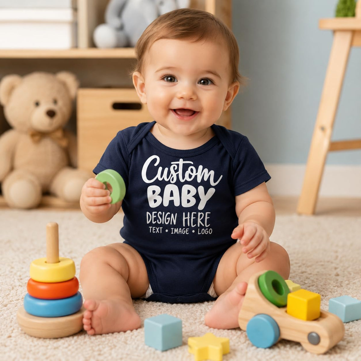 World and Space Custom Personalized Baby Bodysuit for Boys & Girls