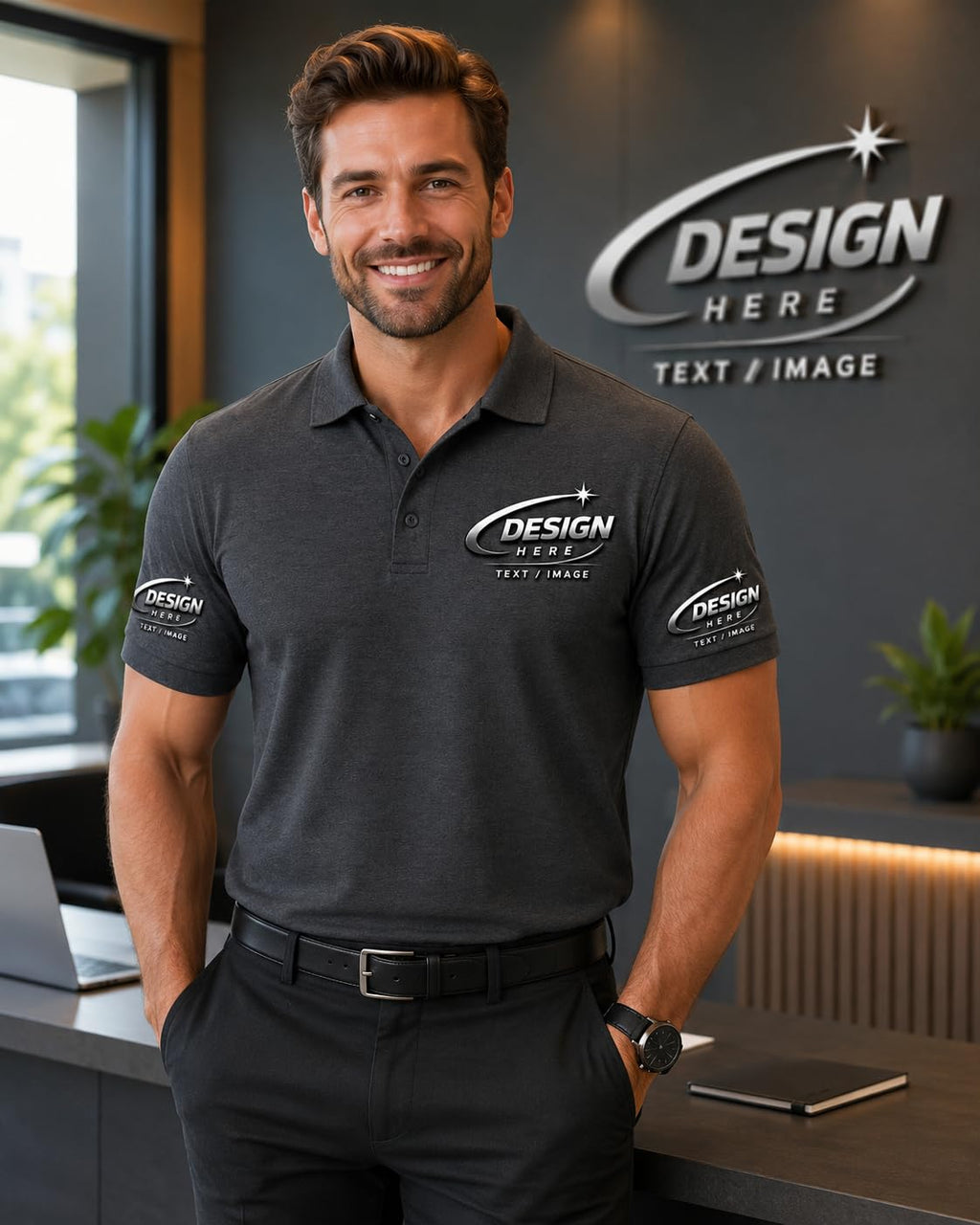 World and Space Custom Polo Shirts for Men with Logo or Text