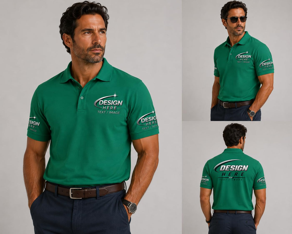 World and Space Custom Polo Shirts for Men with Logo or Text