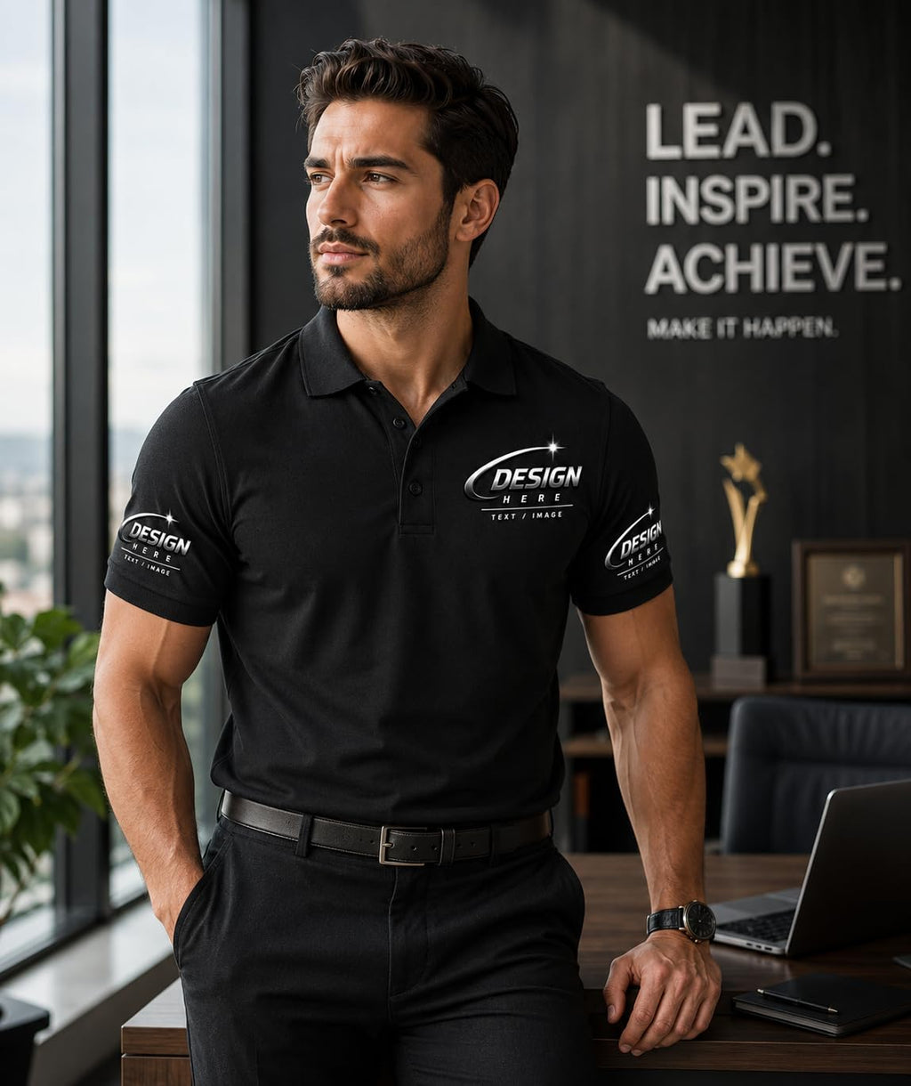 World and Space Custom Polo Shirts for Men with Logo or Text