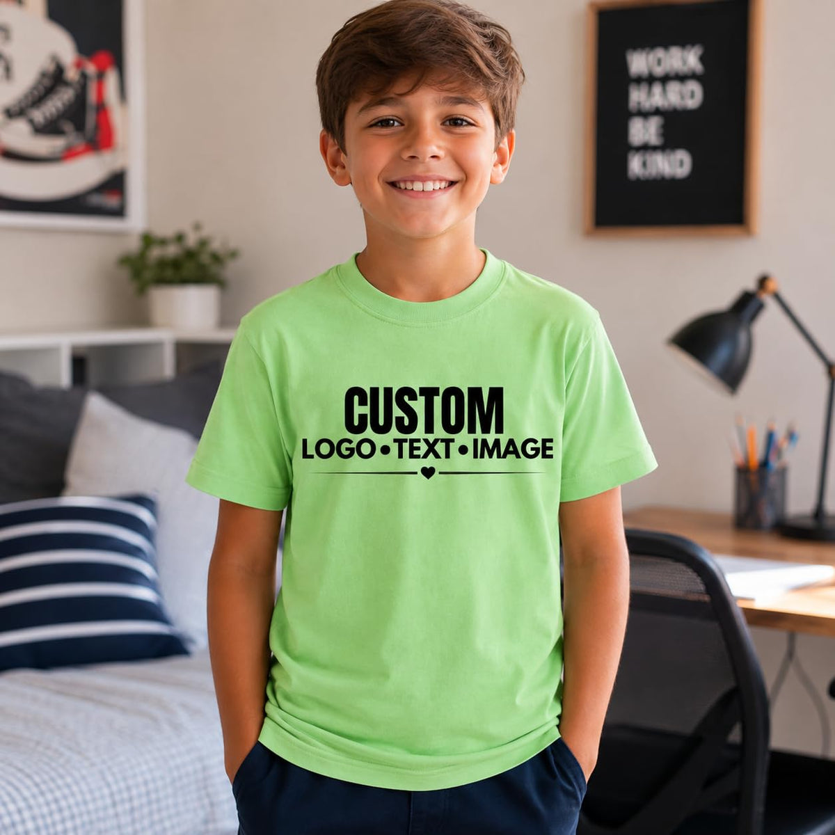 World and Space Custom Youth T-Shirt Personalized Kids Shirt