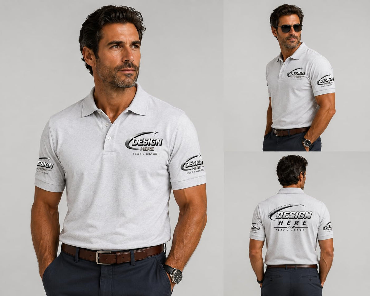 World and Space Custom Polo Shirts for Men with Logo or Text
