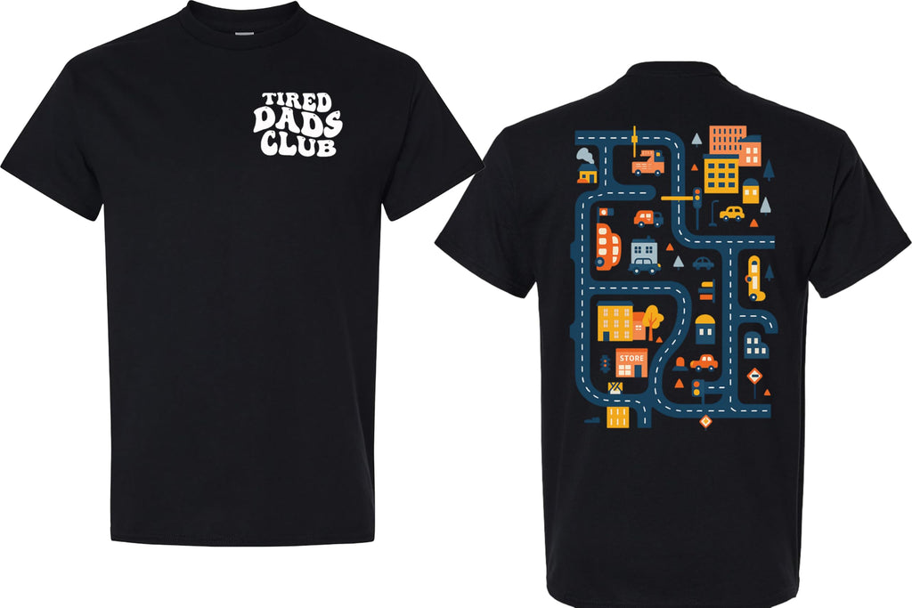 Tired Dads Club Shirt, Play Cars On Dad's Back Mat Road Car Race Track Shirt, Gift for Father