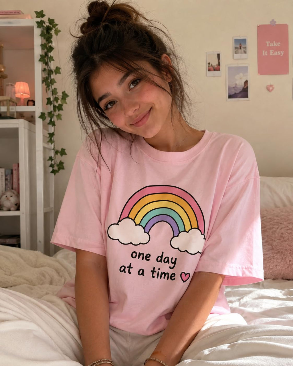 Women's Graphic Rainbow Casual Short Sleeve T-Shirt