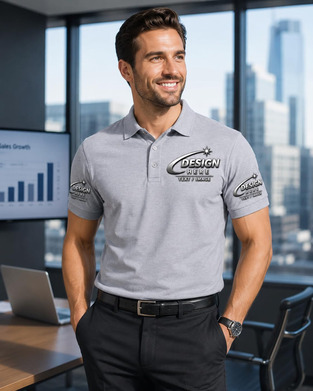 World and Space Custom Polo Shirts for Men with Logo or Text