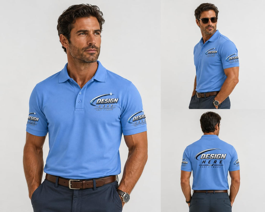 World and Space Custom Polo Shirts for Men with Logo or Text