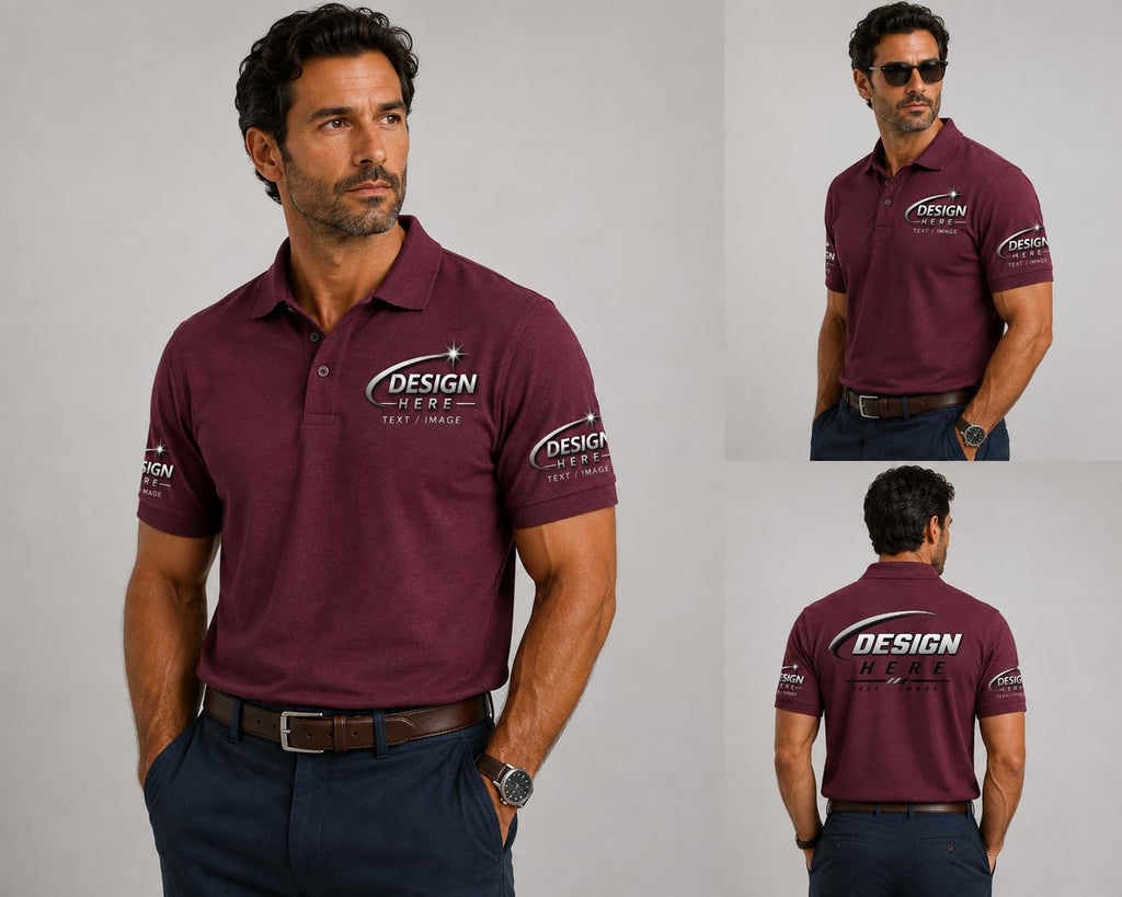 World and Space Custom Polo Shirts for Men with Logo or Text