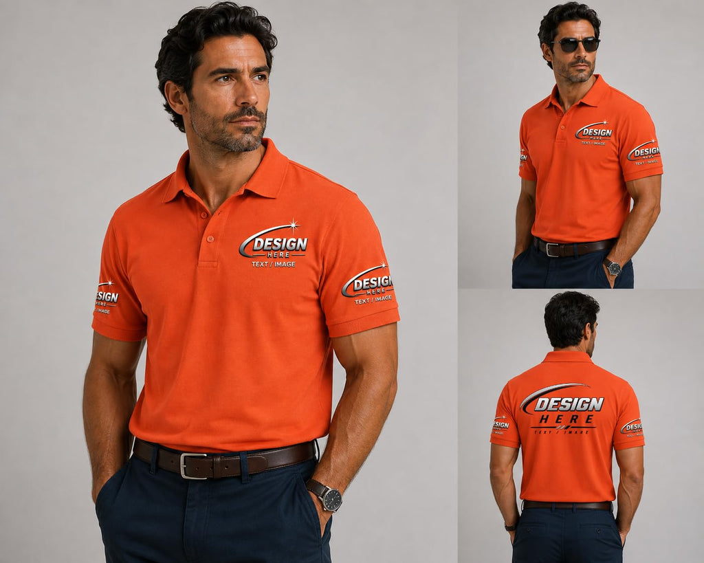 World and Space Custom Polo Shirts for Men with Logo or Text