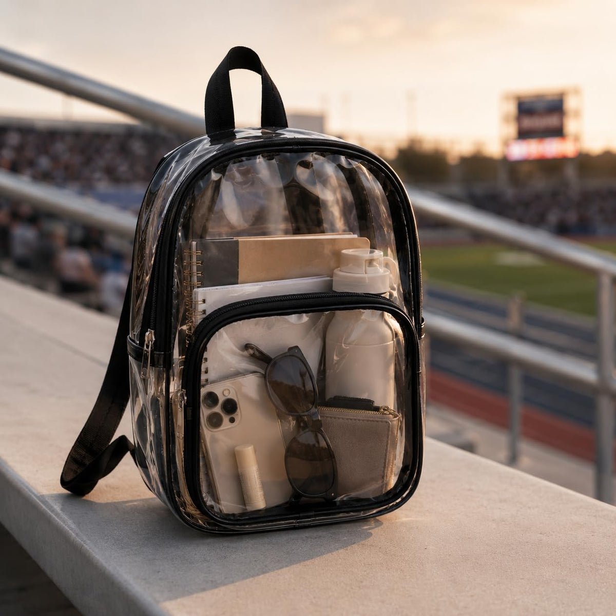 Clear Backpack, Stadium Approved Clear Bag for School, College, Sports, Concerts, and Travel