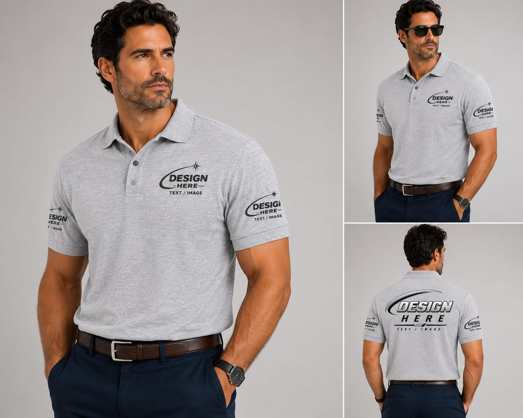 World and Space Custom Polo Shirts for Men with Logo or Text