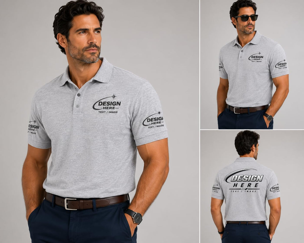 World and Space Custom Polo Shirts for Men with Logo or Text