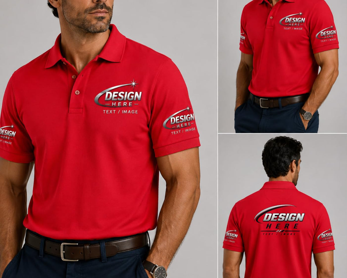 World and Space Custom Polo Shirts for Men with Logo or Text