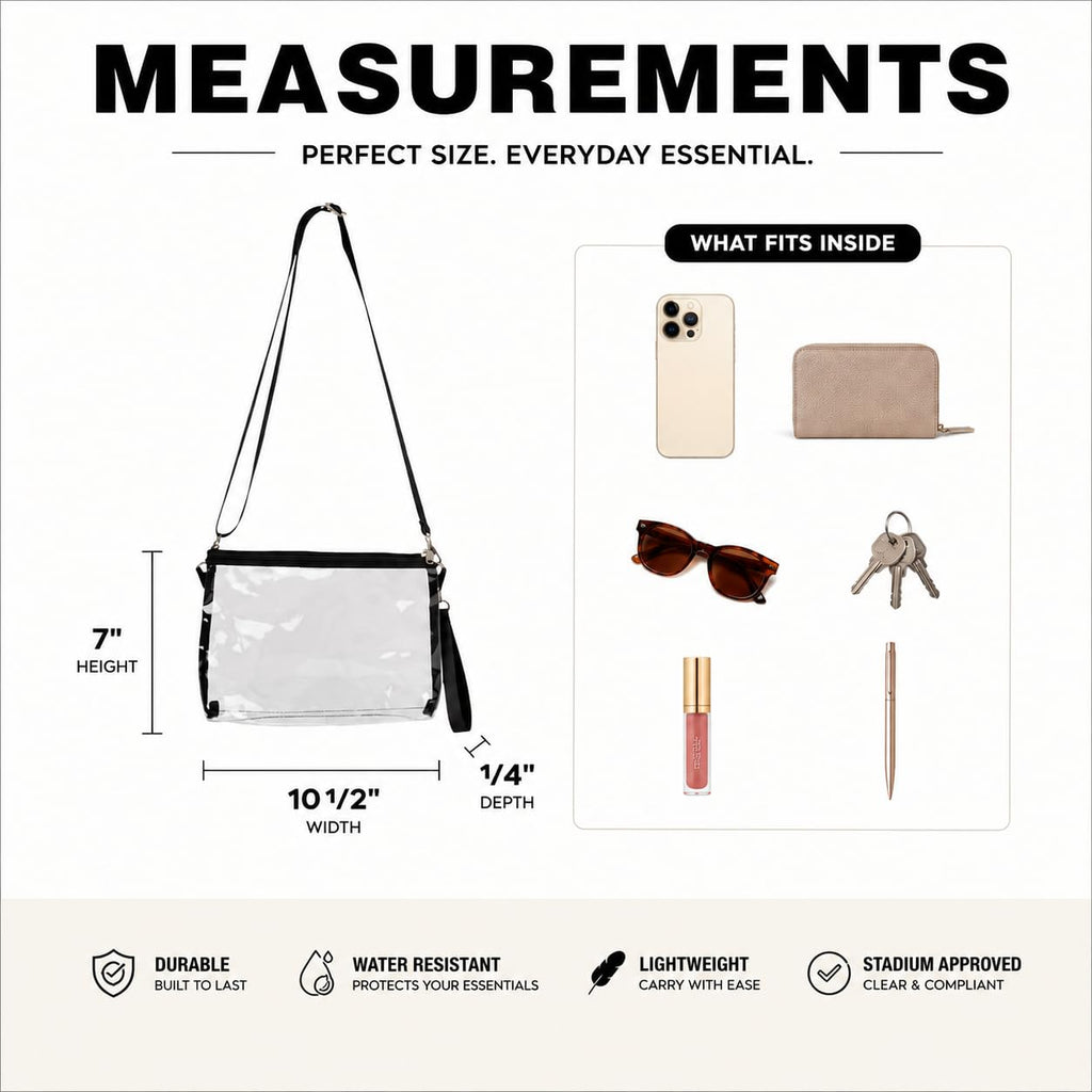 Clear Backpack, Stadium Approved Clear Bag for School, College, Sports, Concerts, and Travel
