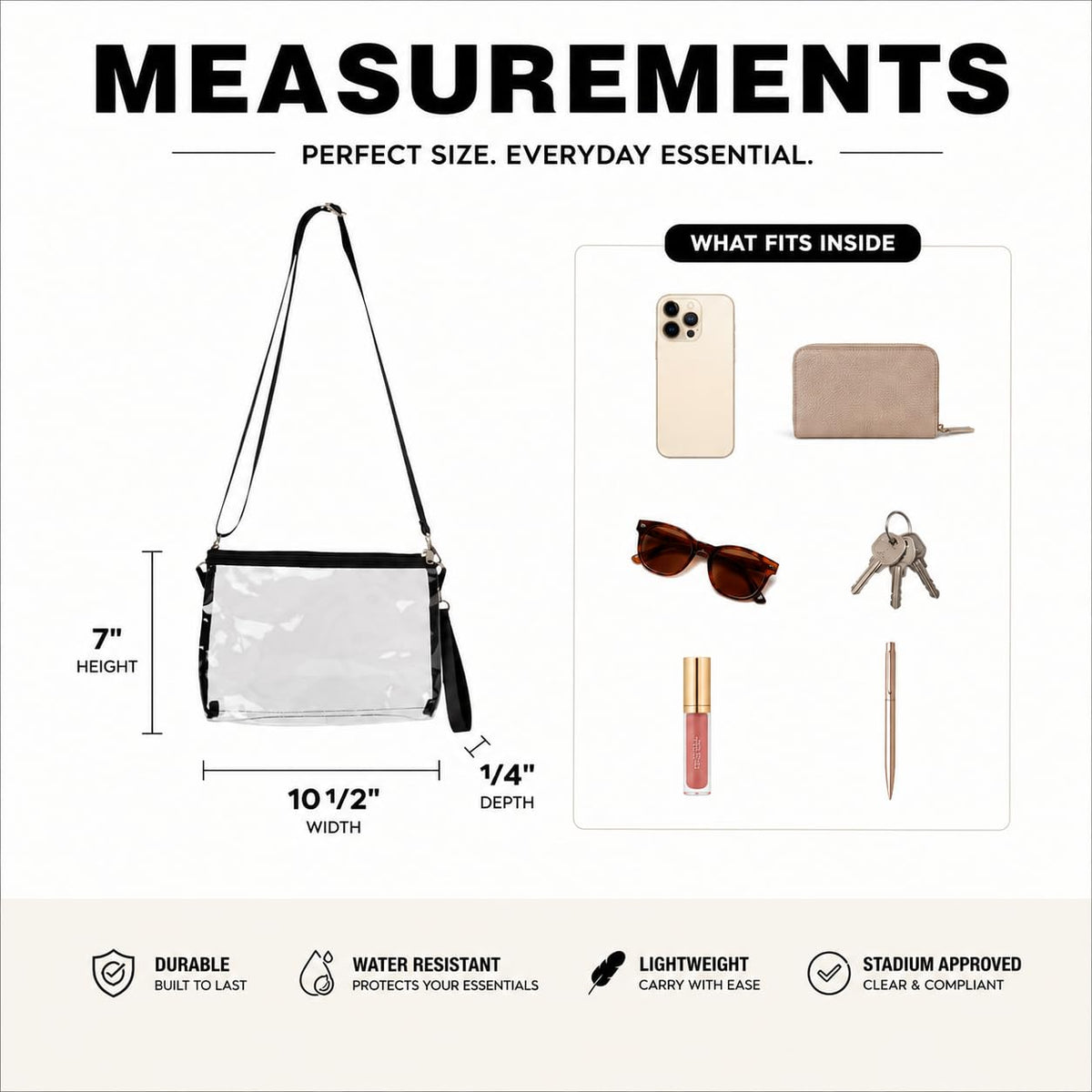 Clear Backpack, Stadium Approved Clear Bag for School, College, Sports, Concerts, and Travel