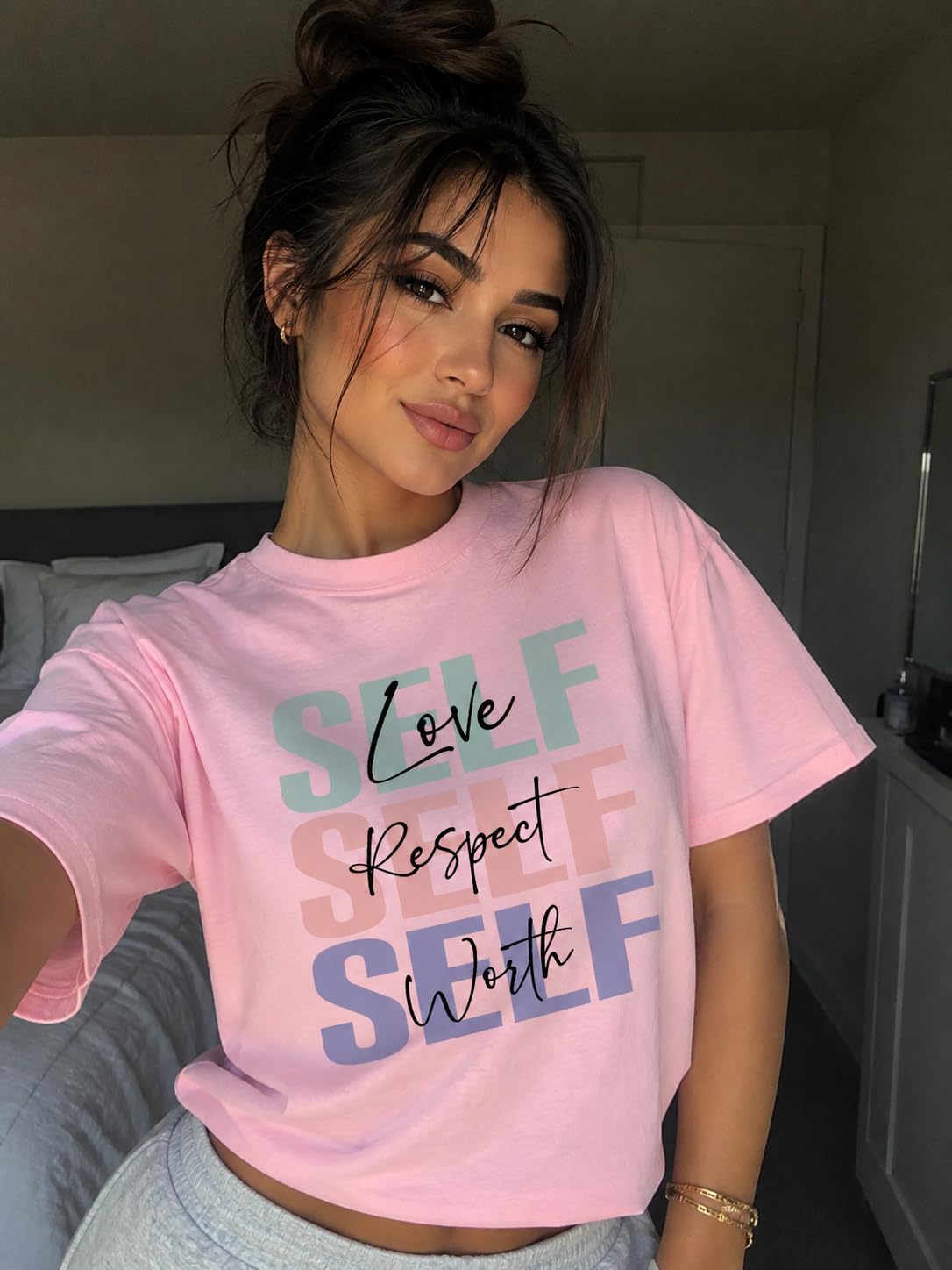 Women's Graphic T-Shirt Casual Short Sleeve Inspirational Tee