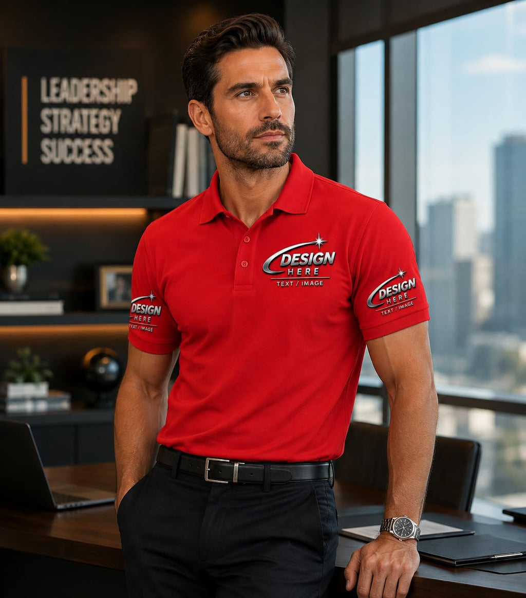 World and Space Custom Polo Shirts for Men with Logo or Text