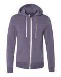 Alternative Men's Eco Zip Hoodie Sweatshirt Shirt, Purple, Medium
