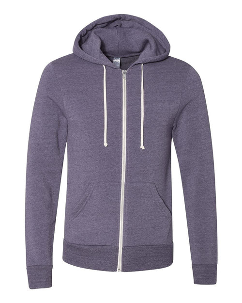 Alternative Men's Eco Zip Hoodie Sweatshirt Shirt, Purple, Medium