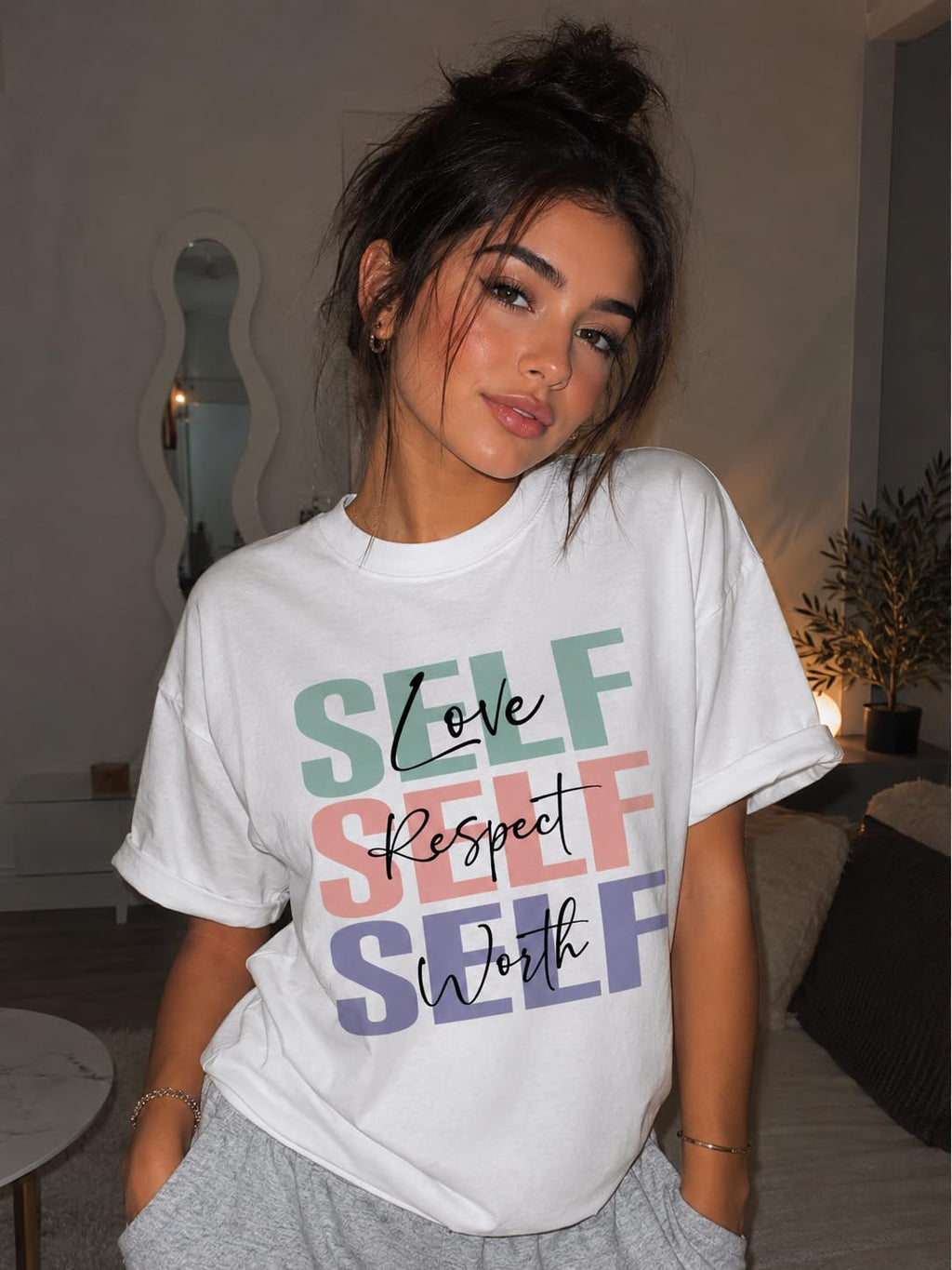 Women's Graphic T-Shirt Casual Short Sleeve Inspirational Tee