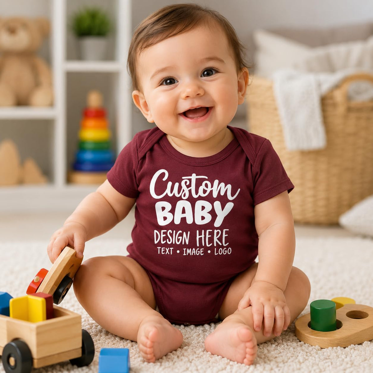 World and Space Custom Personalized Baby Bodysuit for Boys & Girls