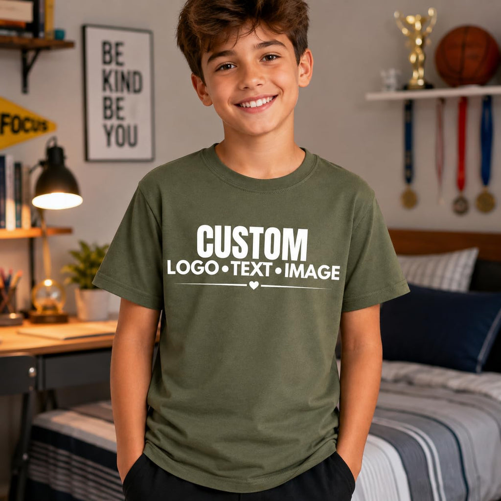World and Space Custom Youth T-Shirt Personalized Kids Shirt