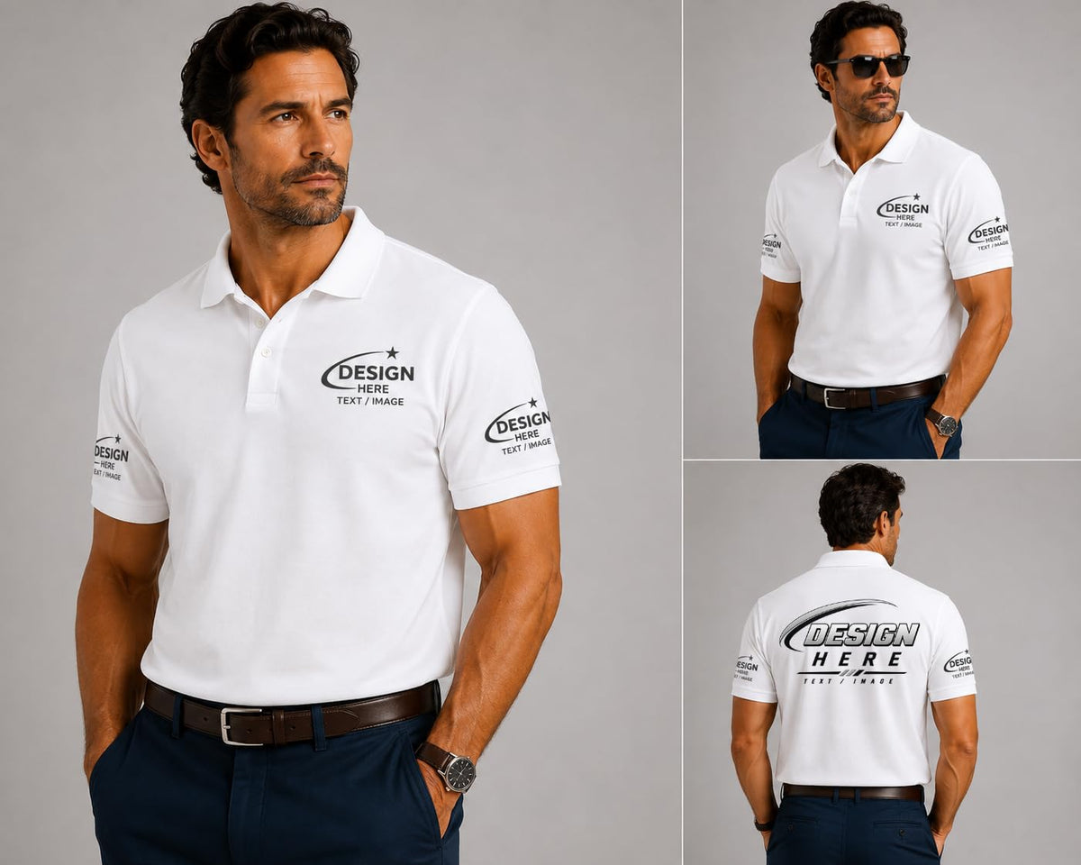 World and Space Custom Polo Shirts for Men with Logo or Text