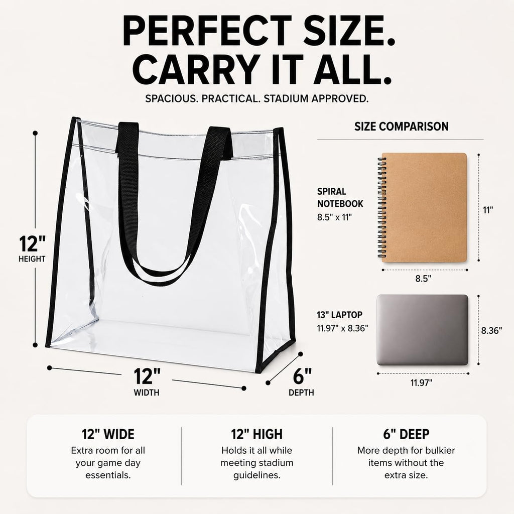 Clear Backpack, Stadium Approved Clear Bag for School, College, Sports, Concerts, and Travel
