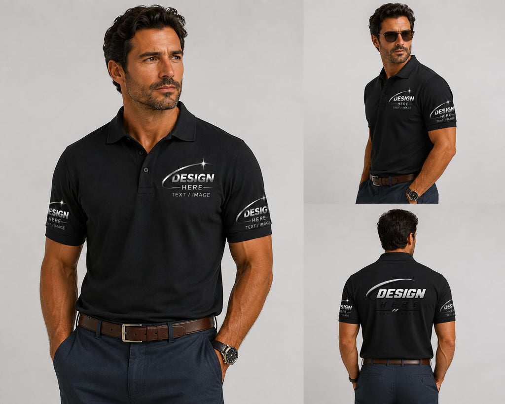 World and Space Custom Polo Shirts for Men with Logo or Text