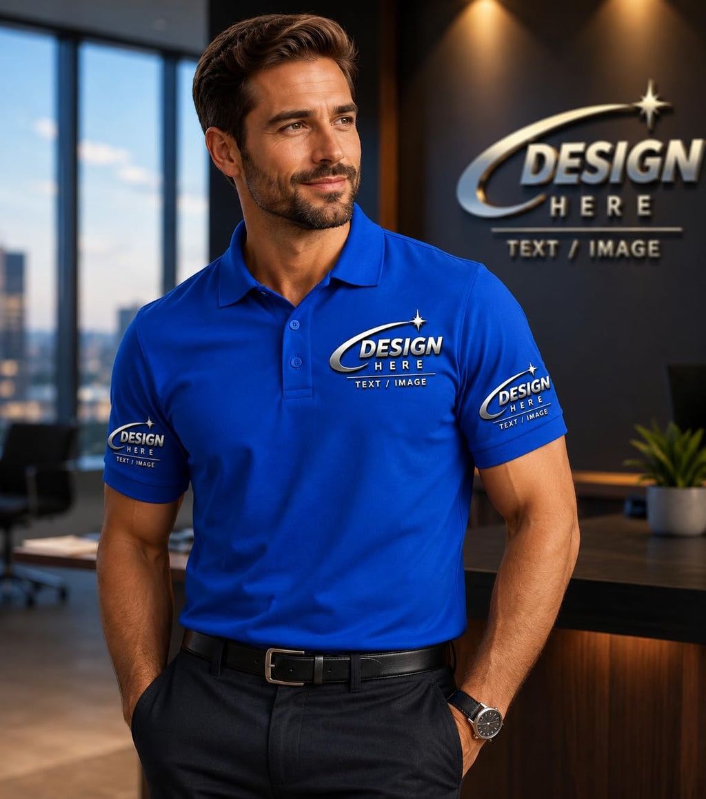 World and Space Custom Polo Shirts for Men with Logo or Text
