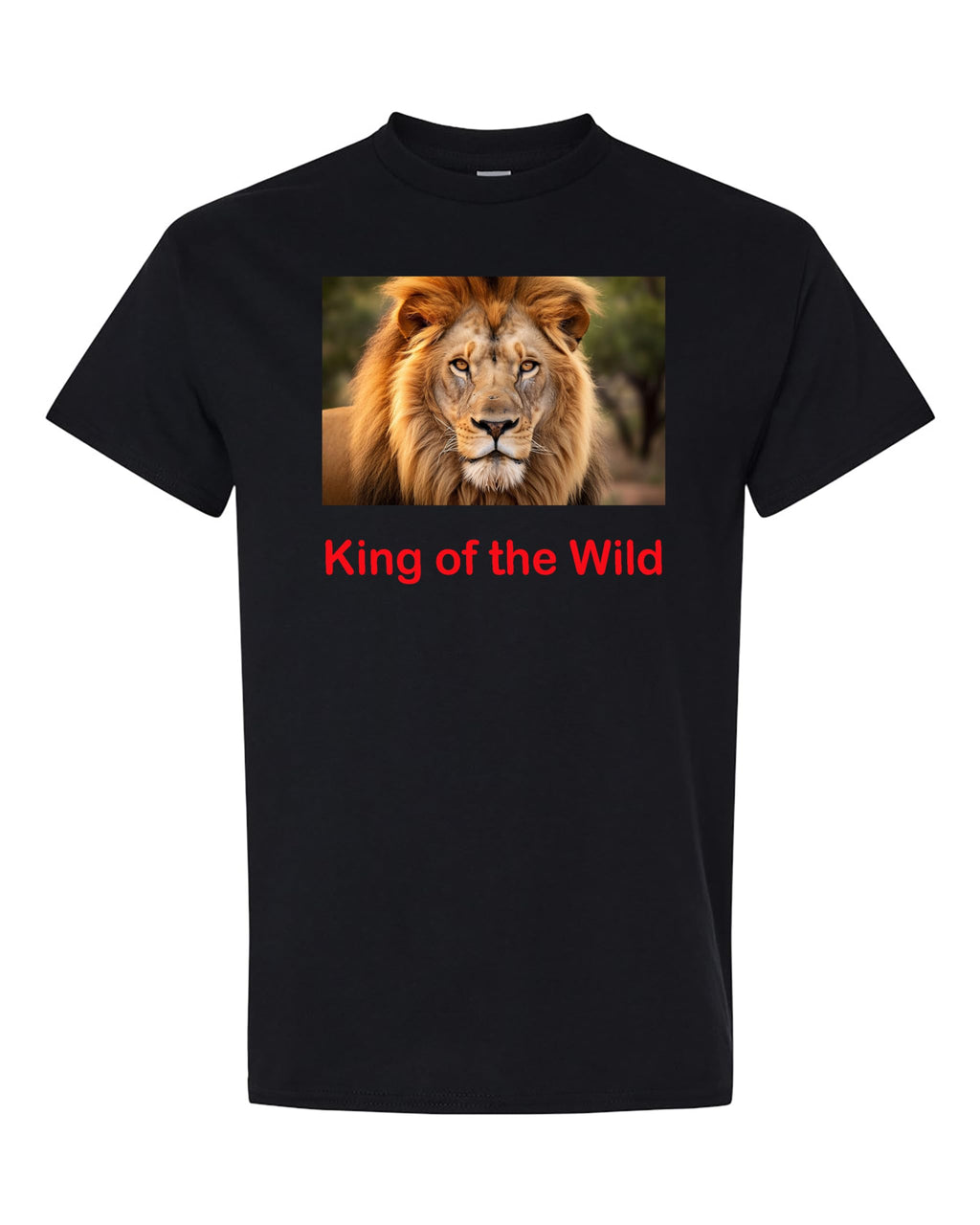 King of The Wild Lion Graphic T-Shirt, Wildlife Design, DTF Print, Sizes S-3XL