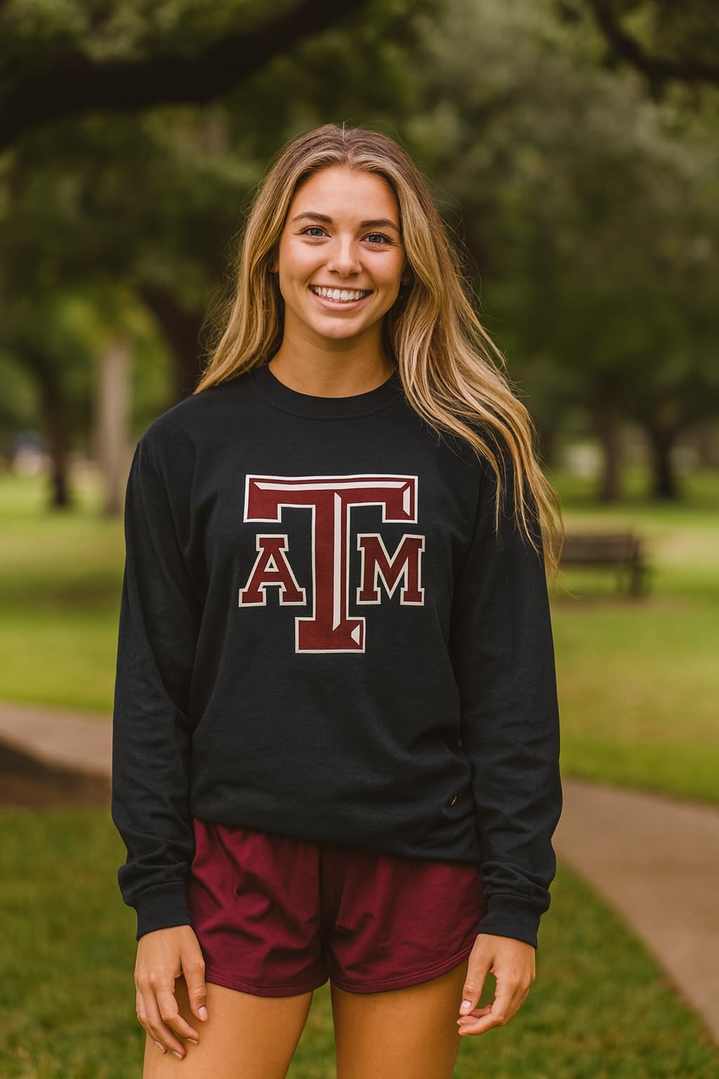 World and Space University College Heritage Logo Cotton T-Shirt, Long Sleeve, Unisex