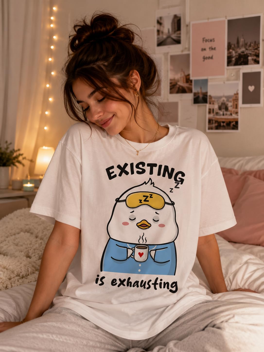 Funny Graphic T-Shirt with Cute Cartoon for Women and Men, Japanese