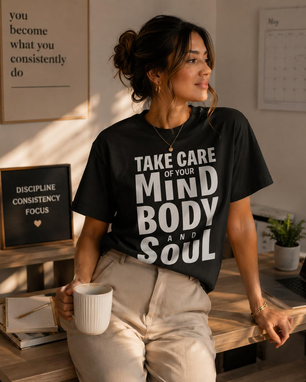 Take Care of Your Mind Body and Soul Graphic Tee, Inspirational Mental Health T-Shirt for Women, Men, Teens