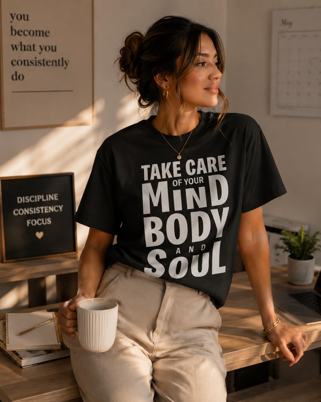Take Care of Your Mind Body and Soul Graphic Tee, Inspirational Mental Health T-Shirt for Women, Men, Teens