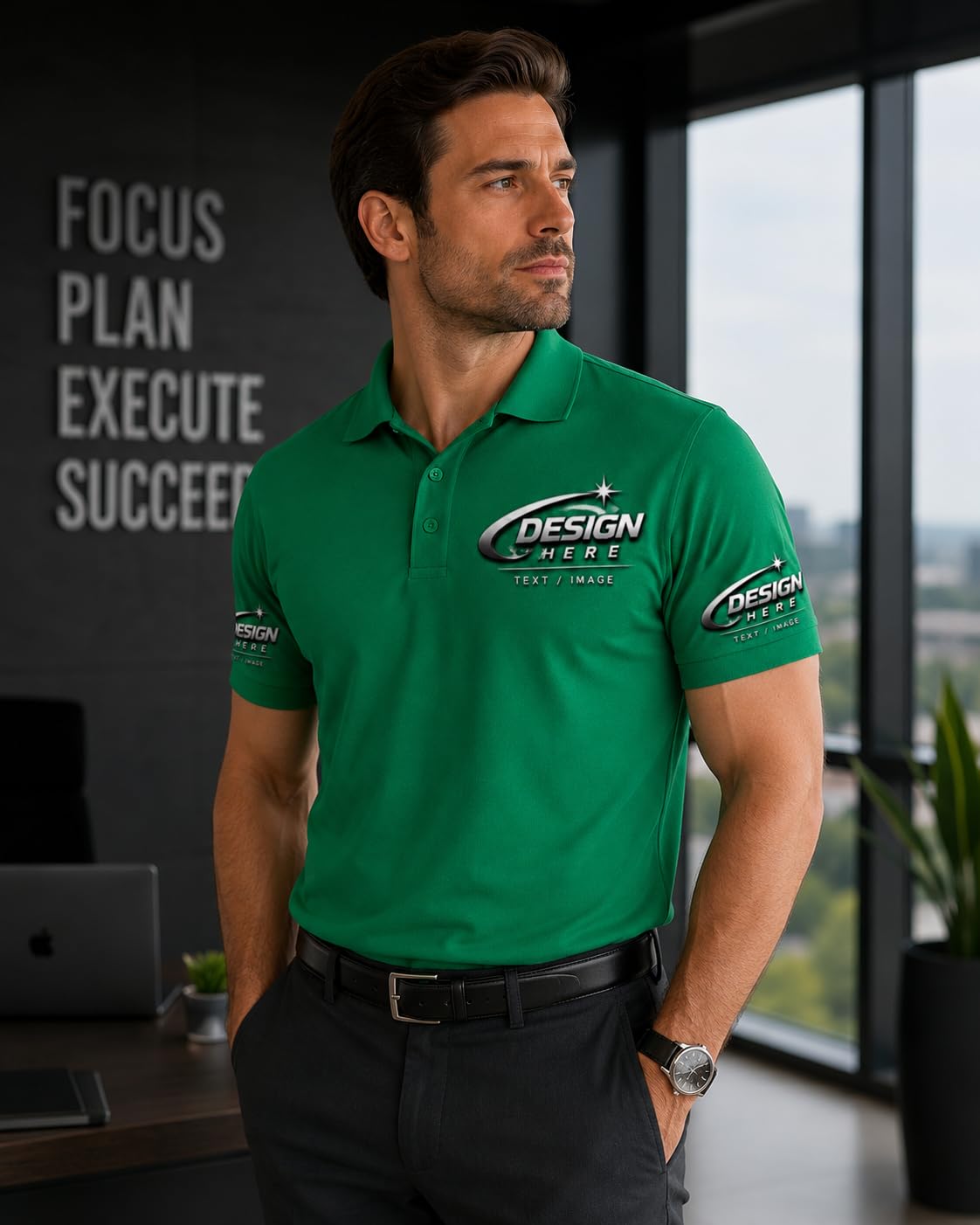 World and Space Custom Polo Shirts for Men with Logo or Text