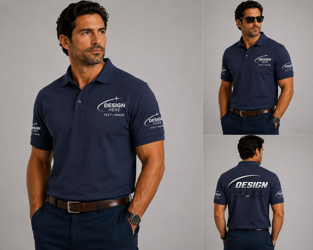 World and Space Custom Polo Shirts for Men with Logo or Text