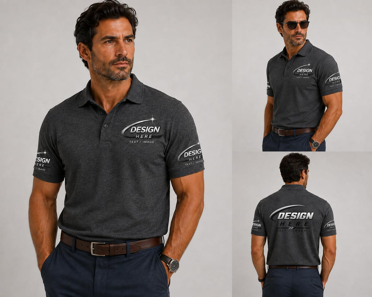 World and Space Custom Polo Shirts for Men with Logo or Text