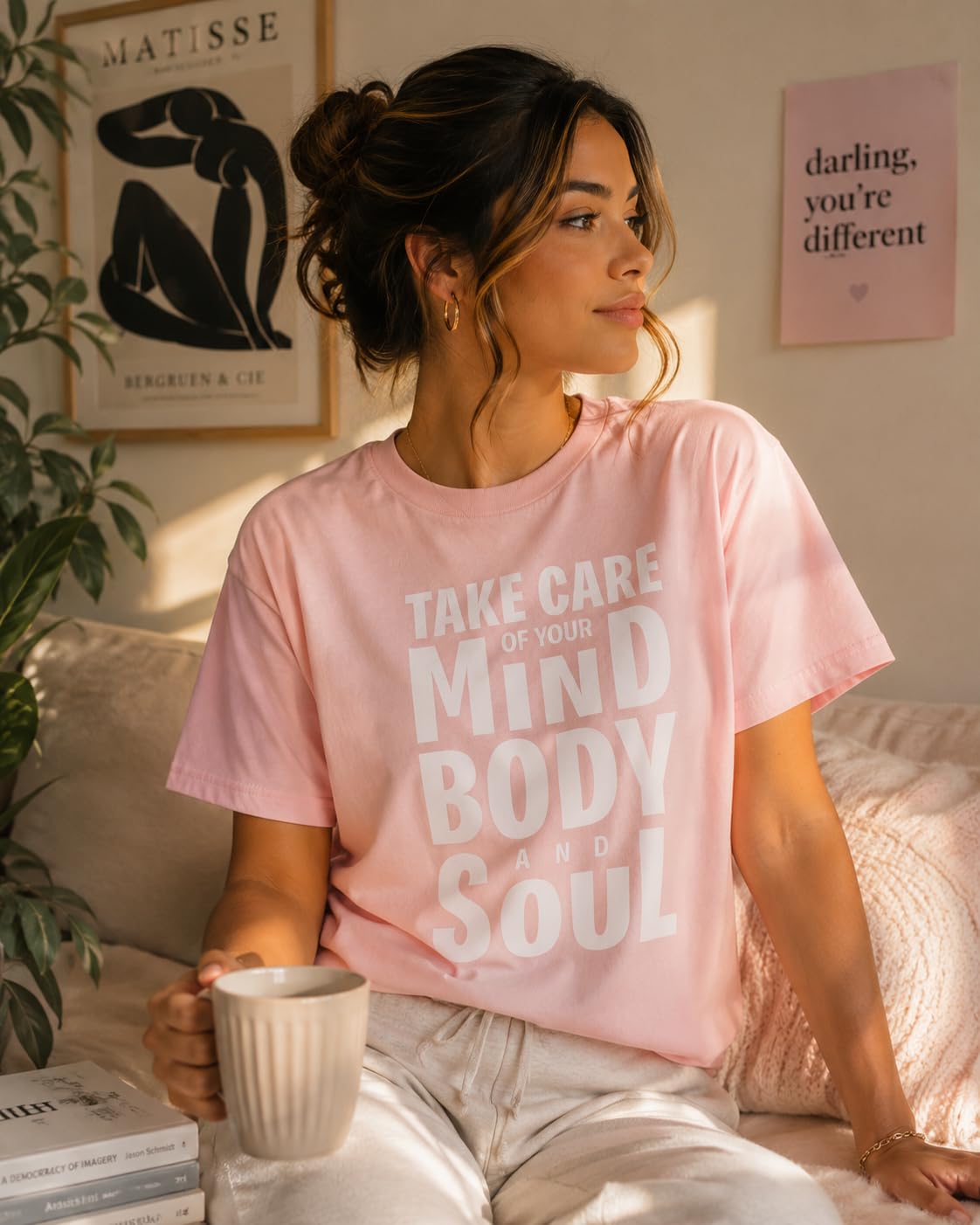 Take Care of Your Mind Body and Soul Graphic Tee, Inspirational Mental Health T-Shirt for Women, Men, Teens