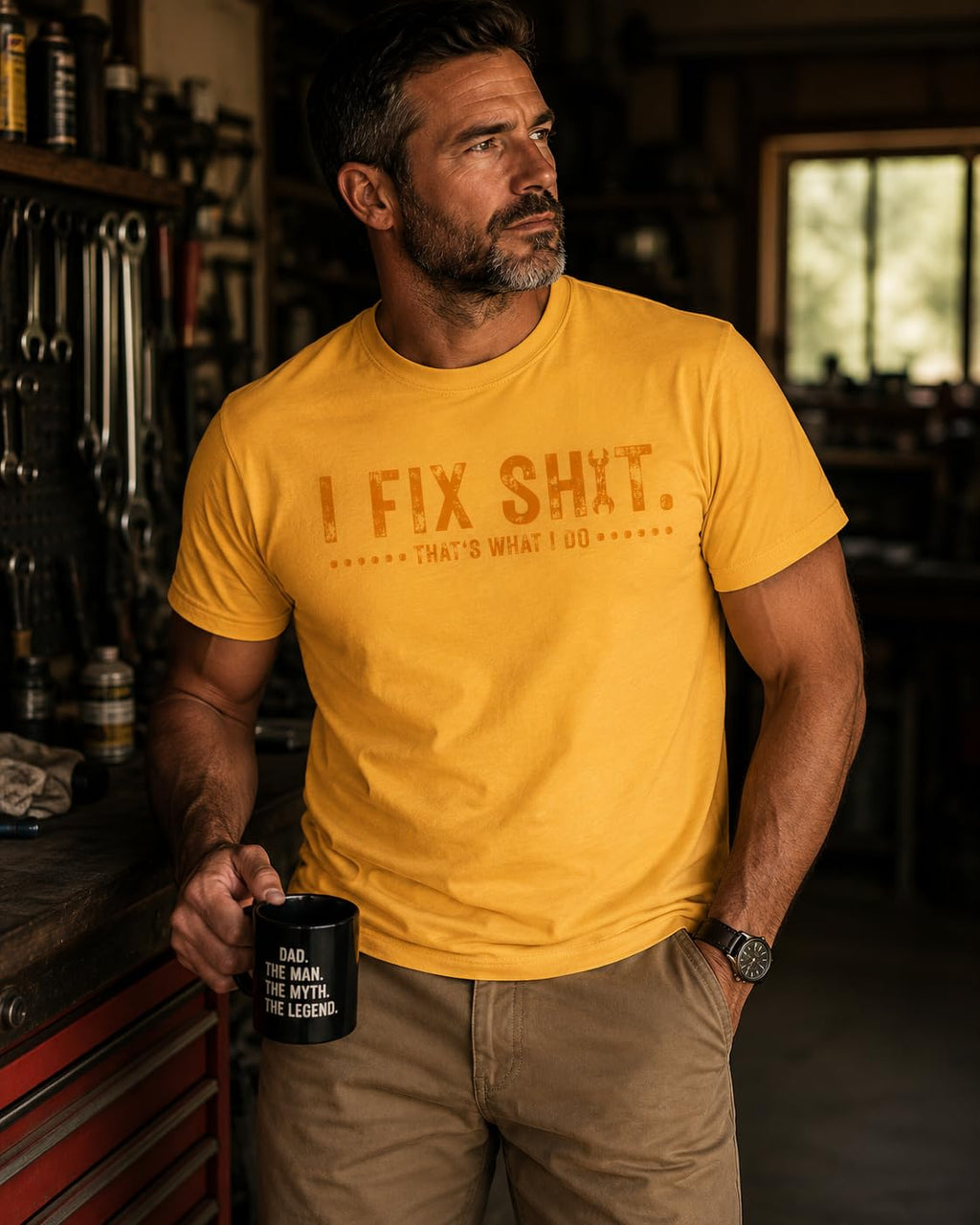 Funny Dad Mechanic Graphic Tee I Fix Sh*t That's What I Do