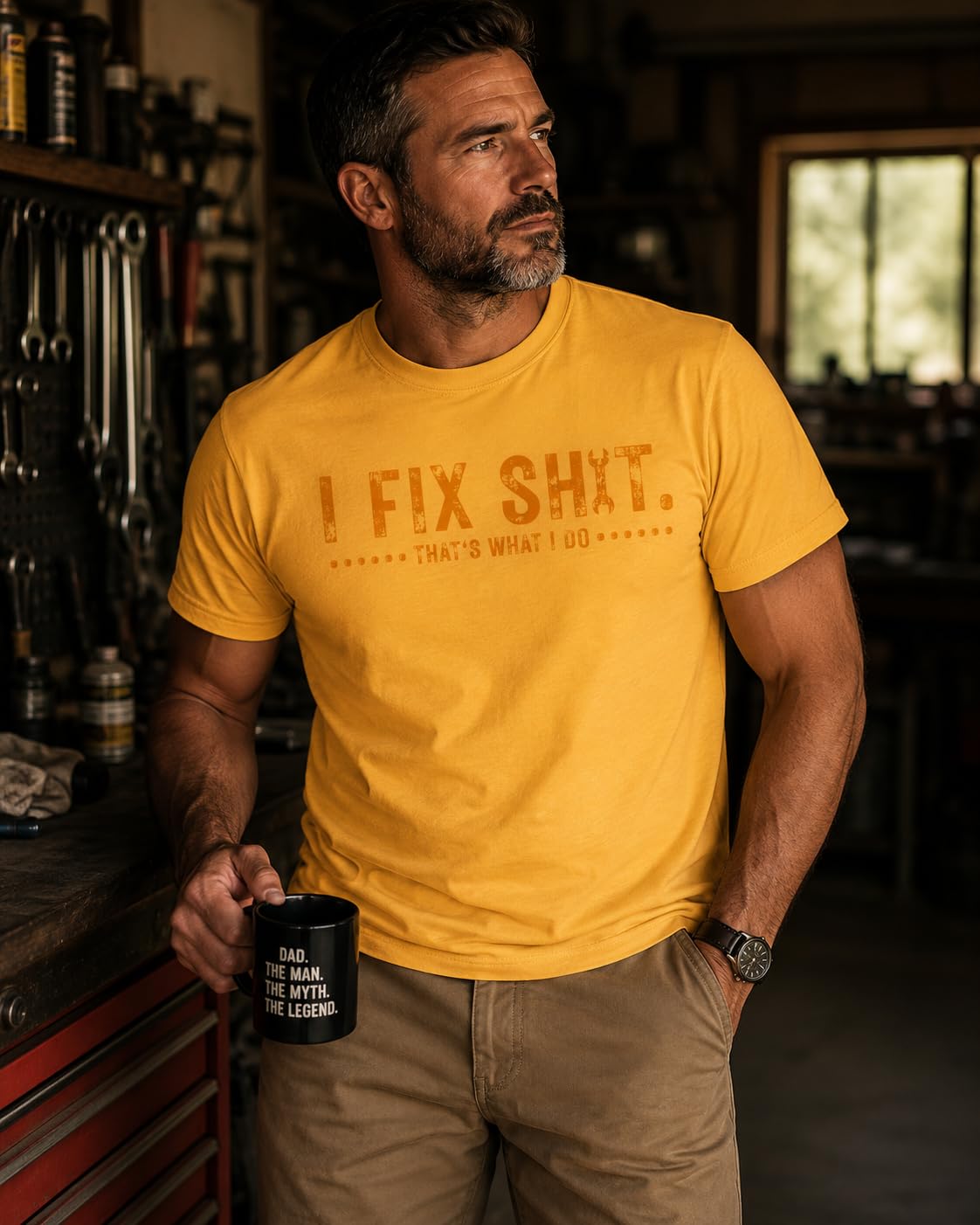 Funny Dad Mechanic Graphic Tee I Fix Sh*t That's What I Do