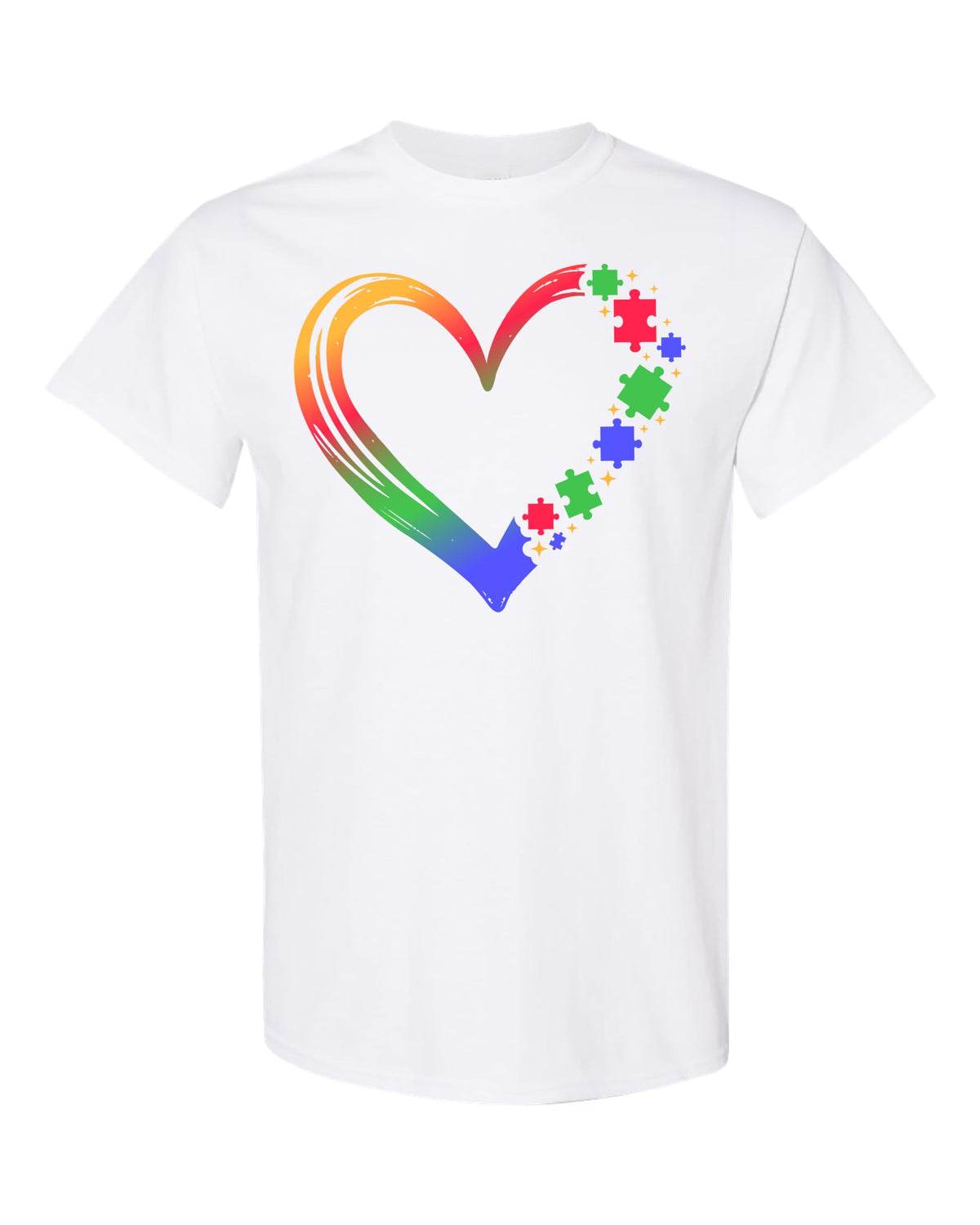 World and Space Autism Awareness Heart Mom T-Shirt, Puzzle Design Support Tee Shirt