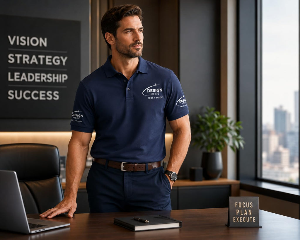 World and Space Custom Polo Shirts for Men with Logo or Text