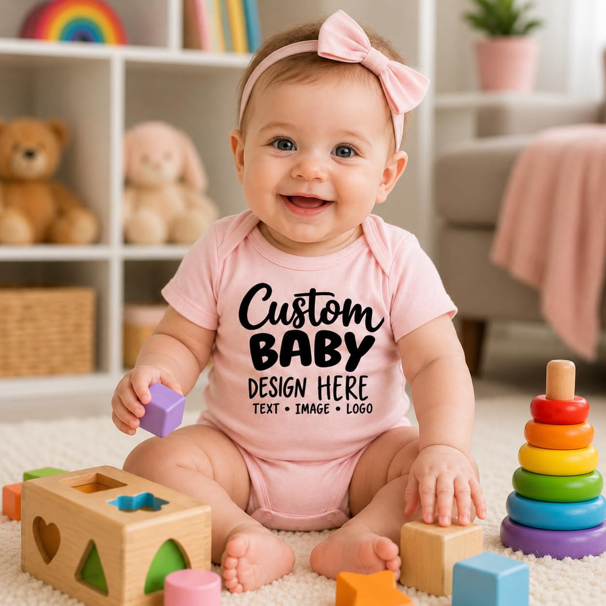 World and Space Custom Personalized Baby Bodysuit for Boys & Girls