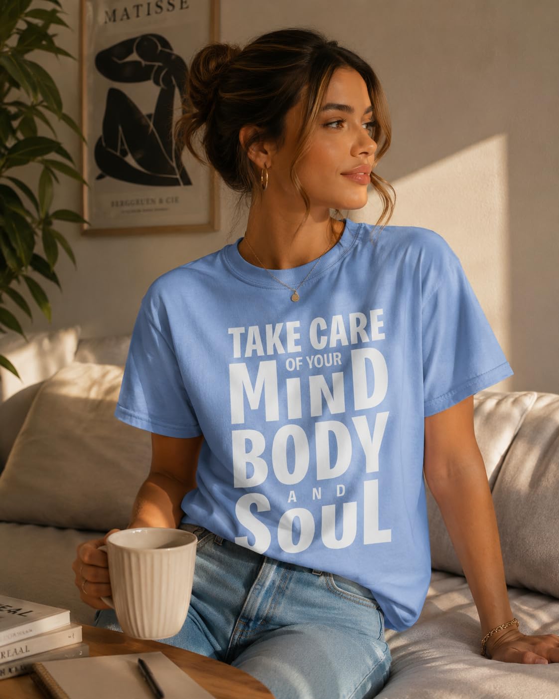 Take Care of Your Mind Body and Soul Graphic Tee, Inspirational Mental Health T-Shirt for Women, Men, Teens